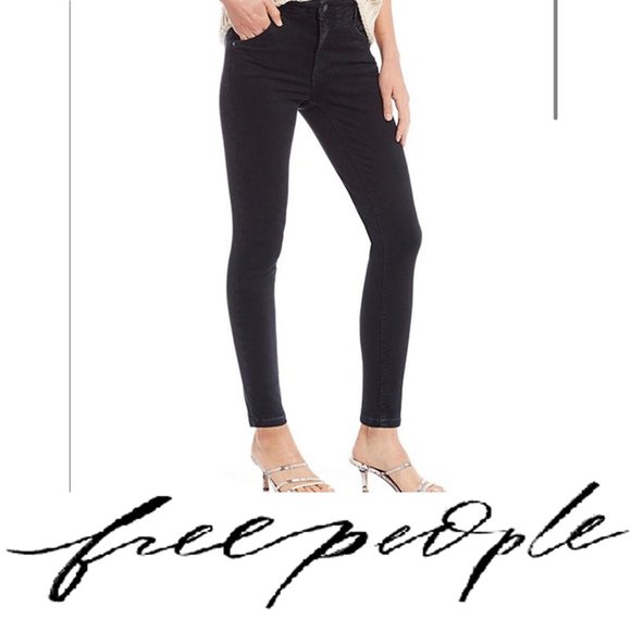Free People Women's Riley Seamed Skinny Jeans Blue Size 25